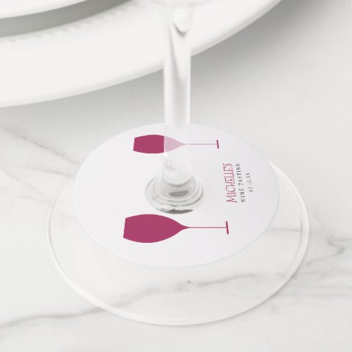 Red WIne Tasting Wine Glass Tag