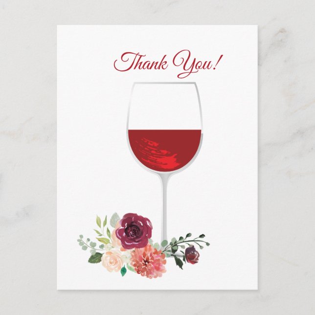 red wine, thank you card (Front)