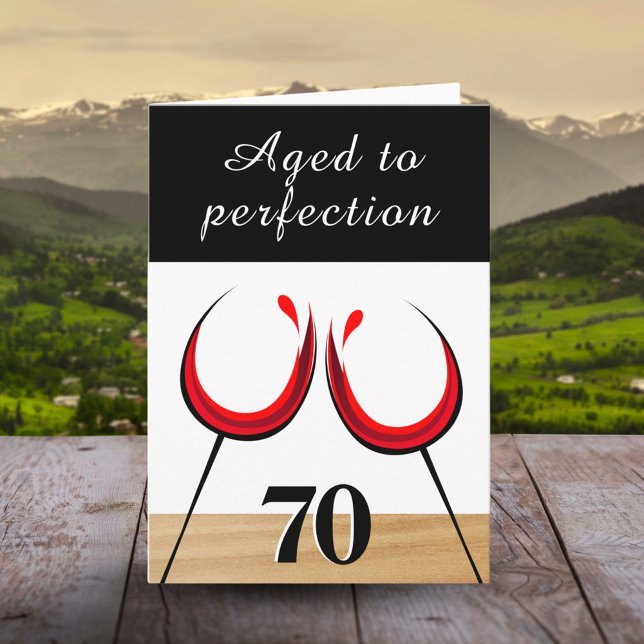 Red Wine Theme Aged to Perfection Birthday Card (Creator Uploaded)
