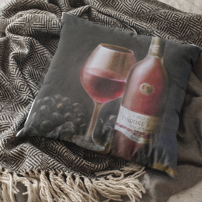 Red Wine Throw Pillow (Creator Uploaded)