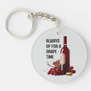 Red Wine Time Keychain