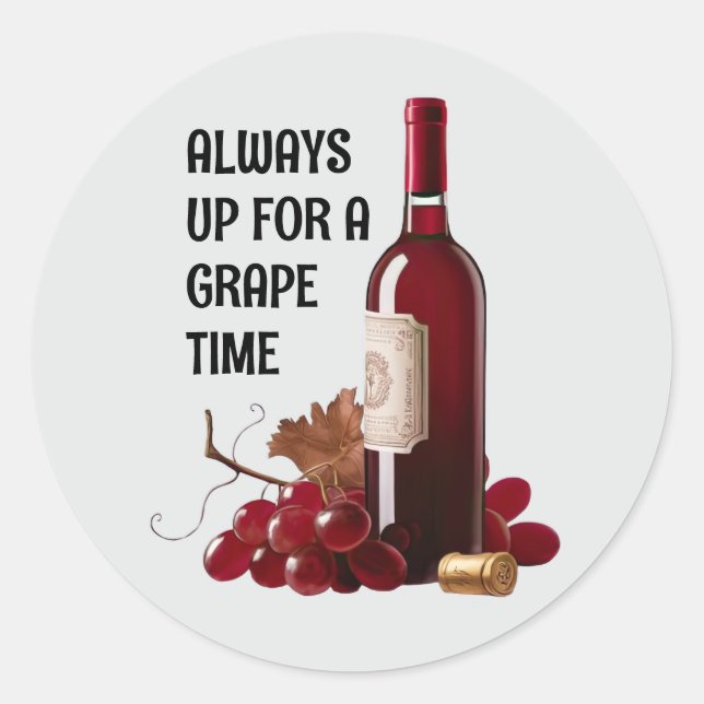 Red Wine Time Stickers (Front)