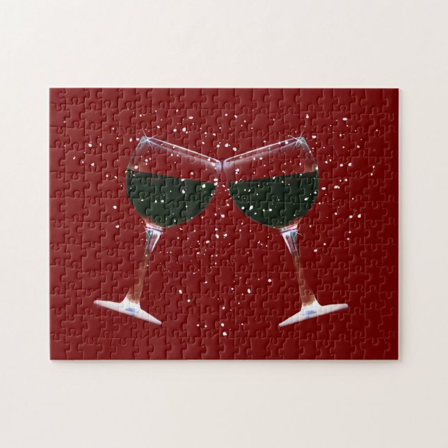 Red Wine Toasting Cheers Jigsaw Puzzle (Horizontal)