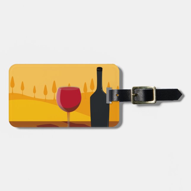 Red wine Tuscany Luggage Tag (Front Horizontal)