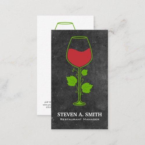 Red Wine Vine Glass Business Card