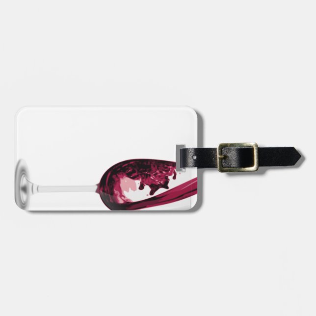 Red Wine Vino Wine Lover Luggage Tag (Front Horizontal)