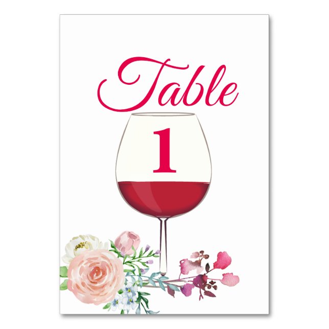 red wine, wedding, birthday, table card (Front)