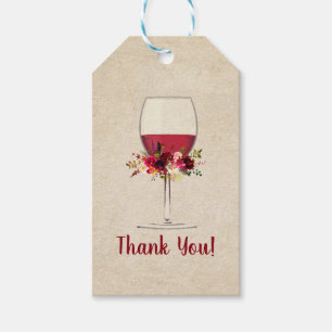 red wine, wedding, birthday, thank you gift tag