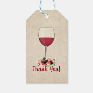 red wine, wedding, birthday, thank you gift tag