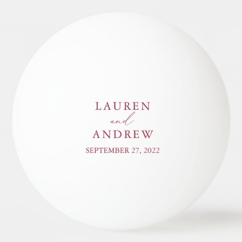 Red Wine Wedding Personalized Ping Pong Ball