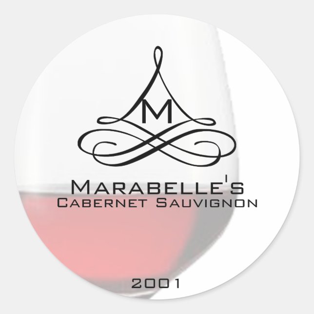 Red Wine Wine Bottle Labels (Front)