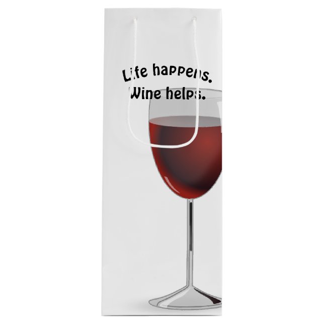red wine with quote wine gift bag (Front)