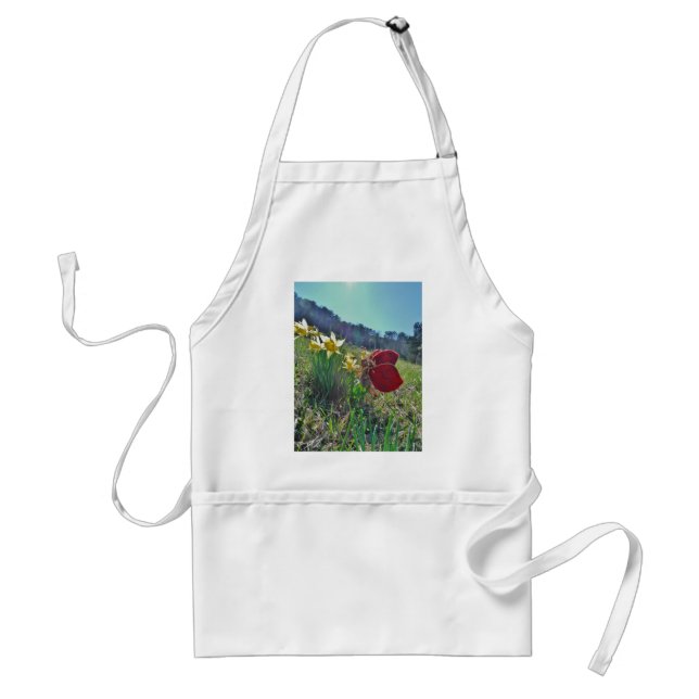 red wing fairy and daffodils adult apron (Front)