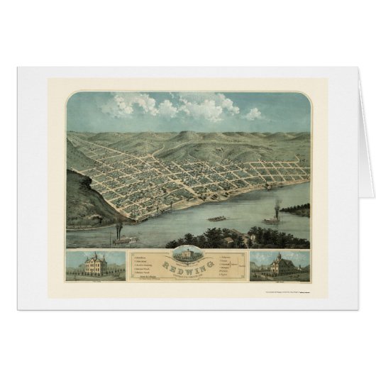 Red Wing, MN Panoramic Map - 1868 Cards (Front Horizontal)