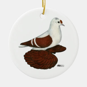 Red Wing Pigeon Ceramic Ornament