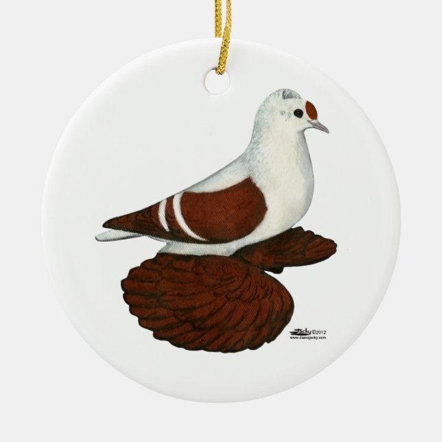 Red Wing Pigeon Ceramic Ornament (Front)