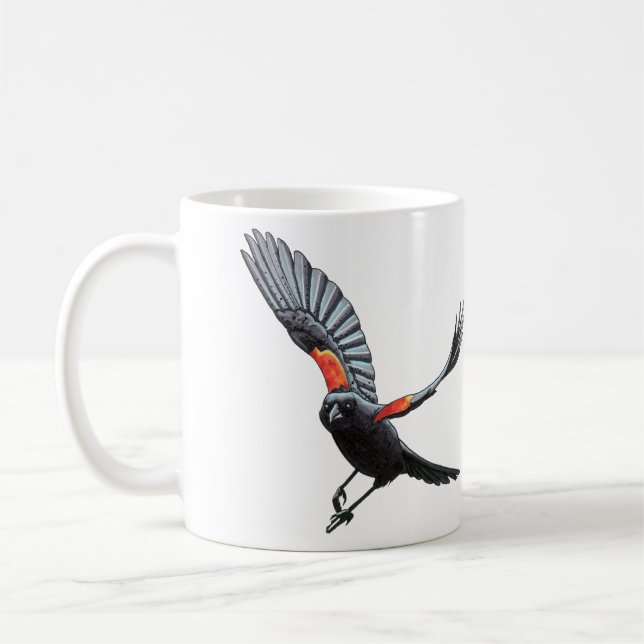 Red-Winged Black Bird Coffee Mug (Left)