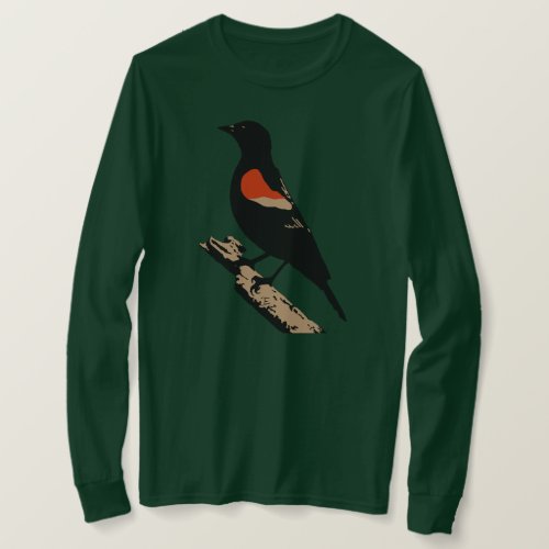 Red Winged Blackbird 4_Color Design T_Shirt