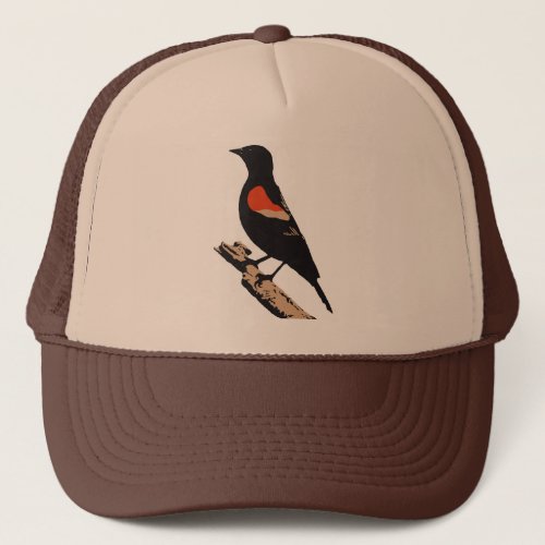 Red Winged Blackbird 4_Color Design Trucker Hat