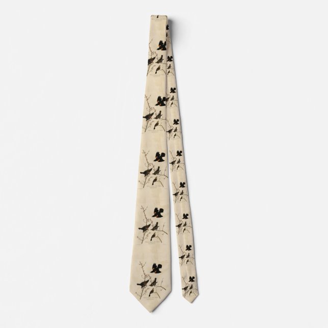 Red winged Blackbird - Audubon's Birds of America Neck Tie (Front)