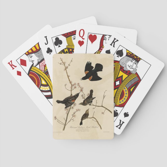 Red winged Blackbird - Audubon's Birds of America Poker Cards (Back)