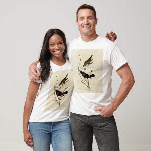 Red_winged Blackbird _ Audubons Birds of America T_Shirt