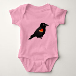 Perched Red-winged Blackbird Baby Jersey Bodysuit