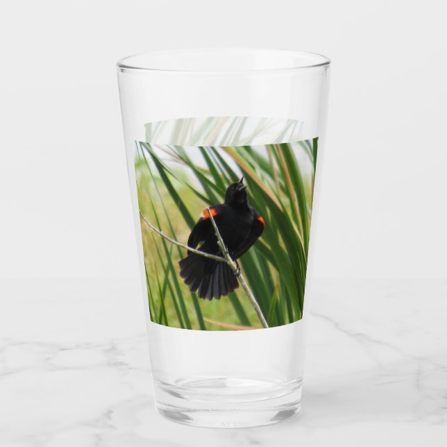 Red-Winged Blackbird - Backyard Bird Series -  Glass (Front)