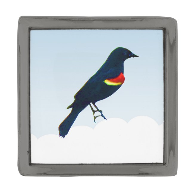 Red-winged Blackbird Blue Lapel Pin