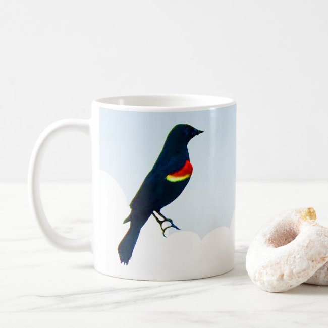Red-winged Blackbird Blue Mug