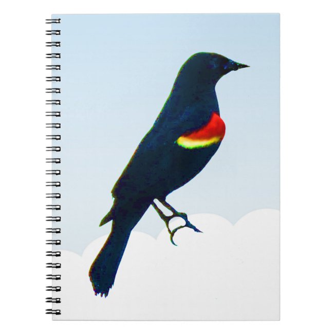 Red-winged Blackbird Blue Notebook
