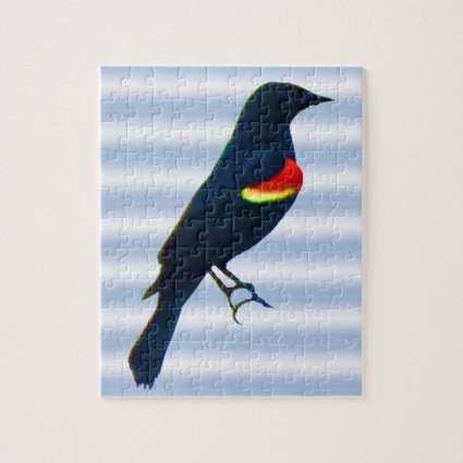 Red-winged Blackbird Blue Puzzle