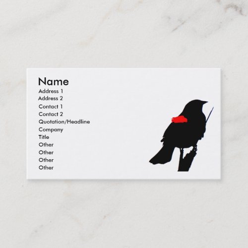 Red-winged Blackbird Business Card