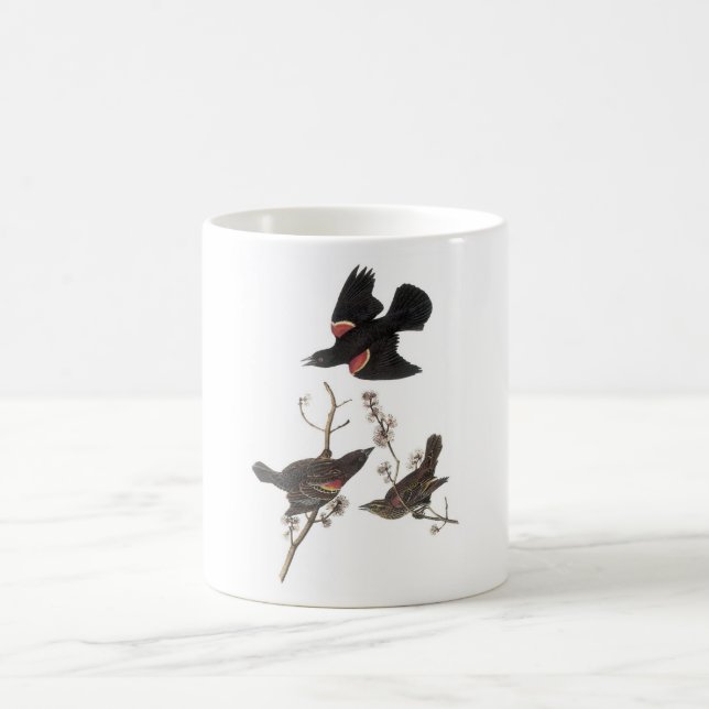 Red-winged Blackbird by Audubon Coffee Mug (Center)