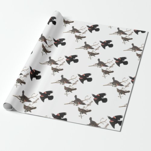 Red_winged Blackbird by Audubon Wrapping Paper