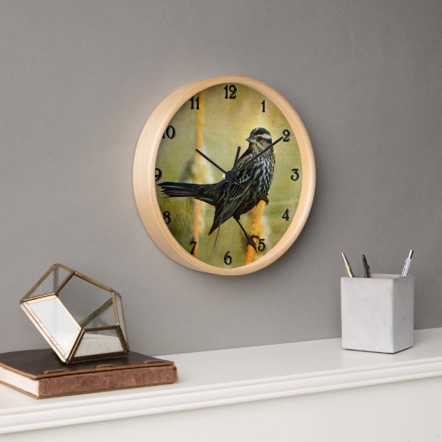 Red-winged Blackbird Clock (Office)