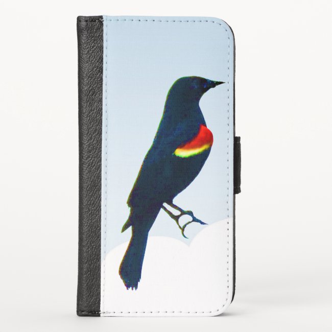 Red-winged Blackbird iPhone X Wallet Case
