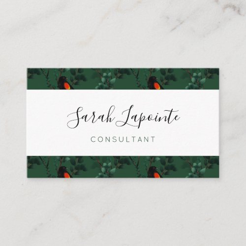 Red_Winged Blackbird Pattern Business Card