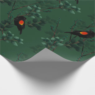 Red-Winged Blackbird Pattern Wrapping Paper