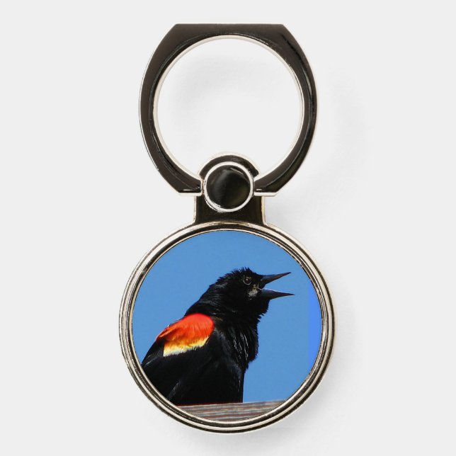 Red-winged Blackbird Phone Ring Holder (Front)