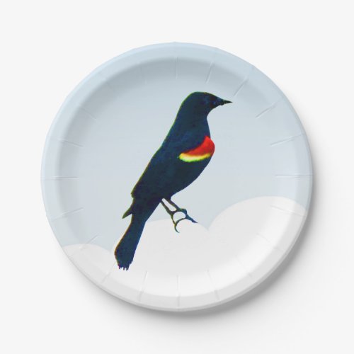 Red_winged Blackbird  Set of Paper Plates