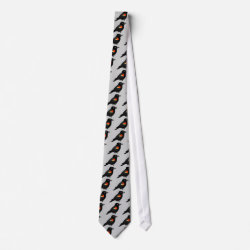 Perched Red-winged Blackbird Tie