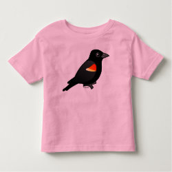 Perched Red-winged Blackbird Toddler Fine Jersey T-Shirt