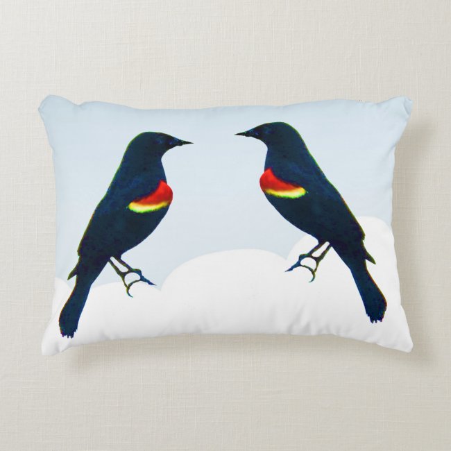 Red-winged Blackbirds Accent Pillow