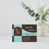 Red Winged Dragonfly Contemporary Business Cards (Standing Front)