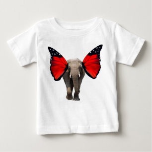 Red Winged Elephant Baby T-Shirt