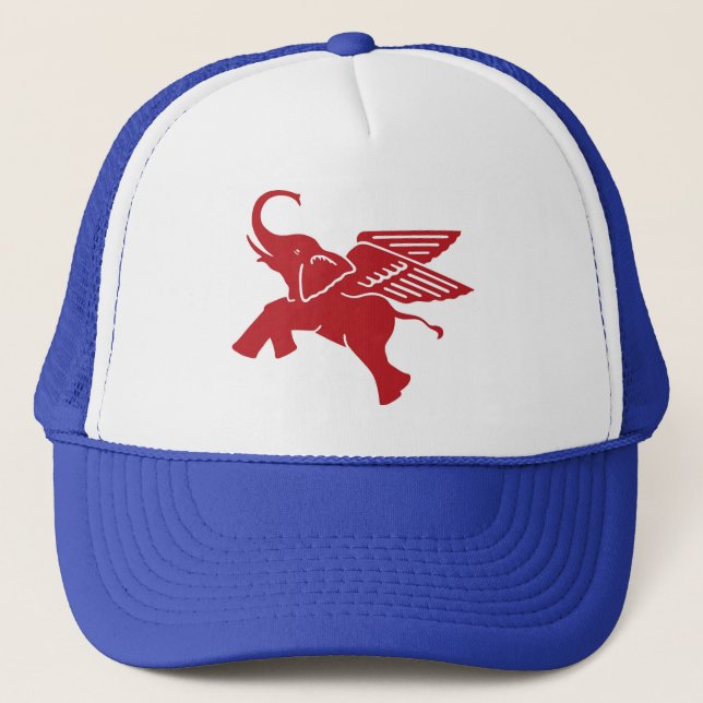 Red winged elephant trucker hat (Front)