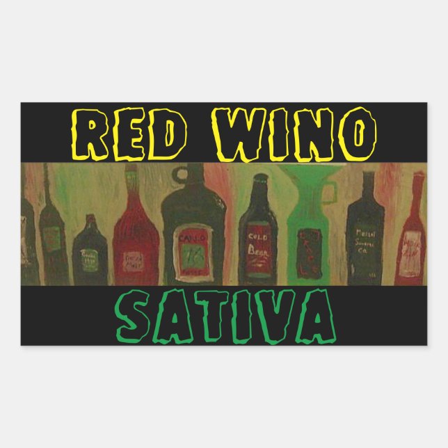 RED WINO SATIVA RECTANGULAR STICKER (Front)