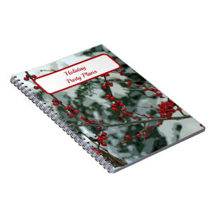 Red Winter Berries Christmas Holiday Notebook
