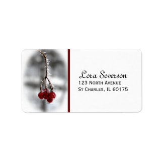 Red Winter Berries Return Address Label